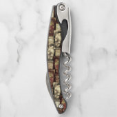 長方形のピースを刻み、斑点のある、黄金色の赤 ソムリエナイフ (裏面)