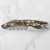 長方形のピースを刻み、斑点のある、黄金色の赤 ソムリエナイフ (裏面)