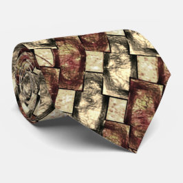 長方形のピースを刻み、斑点のある、黄金色の赤 ネクタイ