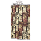 長方形のピースを刻み、斑点のある、黄金色の赤 フラスク (左)