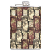 長方形のピースを刻み、斑点のある、黄金色の赤 フラスク (正面)