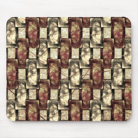 長方形のピースを刻み、斑点のある、黄金色の赤 マウスパッド (正面)
