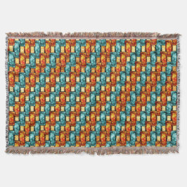 長方形のプレートが彫られ、染色され、オレンジ色のシアン スローブランケット