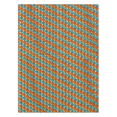 長方形のプレートが彫られ、染色され、オレンジ色のシアン テーブルクロス (正面)