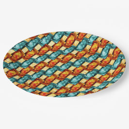 長方形のプレートが彫られ、染色され、オレンジ色のシアン ペーパープレート