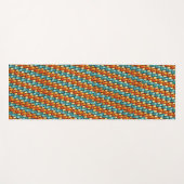 長方形のプレートが彫られ、染色され、オレンジ色のシアン ヨガマット (正面(横))