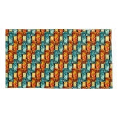 長方形のプレートが彫られ、染色され、オレンジ色のシアン 枕カバー (裏面-左)