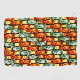 長方形のプレートを彫り込み、染色した赤い緑 ゴルフタオル