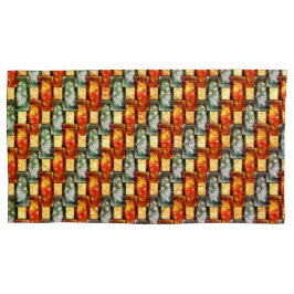 長方形のプレートを彫り込み、染色した赤い緑 枕カバー