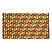 長方形のプレートを彫り込み、染色した赤い緑 枕カバー (裏面-左)