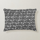 長方形のプレートを彫り込み、汚れ、黒い灰色 アクセントクッション (正面)