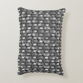 長方形のプレートを彫り込み、汚れ、黒い灰色 アクセントクッション (裏面(縦))