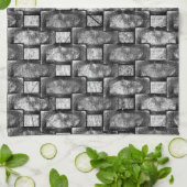 長方形のプレートを彫り込み、汚れ、黒い灰色 キッチンタオル (折り畳み)