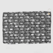 長方形のプレートを彫り込み、汚れ、黒い灰色 ゴルフタオル (横)