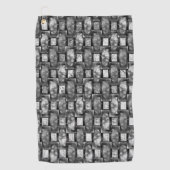 長方形のプレートを彫り込み、汚れ、黒い灰色 ゴルフタオル (正面)