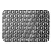 長方形のプレートを彫り込み、汚れ、黒い灰色 バスマット (正面)