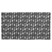 長方形のプレートを彫り込み、汚れ、黒い灰色 枕カバー (正面左)