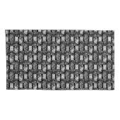 長方形のプレートを彫り込み、汚れ、黒い灰色 枕カバー (裏面-右)