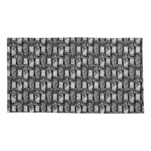 長方形のプレートを彫り込み、汚れ、黒い灰色 枕カバー (裏面-左)