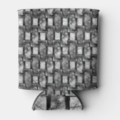 長方形のプレートを彫り込み、汚れ、黒い灰色 缶クーラー (正面)