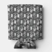 長方形のプレートを彫り込み、汚れ、黒い灰色 缶クーラー (裏面)