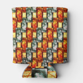 長方形のプレートを彫り、染色、緑の赤 缶クーラー (裏面)