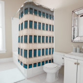 長方形のモダン建物の面 シャワーカーテン (インサイチュ)