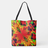 長方形の傾斜または引き伸ばし…赤黄色がかった トートバッグ (裏面)