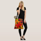 長方形の傾斜または引き伸ばし…赤黄色がかった トートバッグ (モデル)