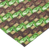 長方形の彫刻と斑点のある茶色の緑 テーブルクロス (アングル)