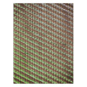 長方形の彫刻と斑点のある茶色の緑 テーブルクロス (正面)