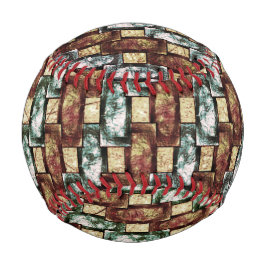 長方形の彫刻と斑点のある茶色の緑 野球ボール