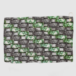 長方形の彫刻と染色された灰色の緑 ゴルフタオル