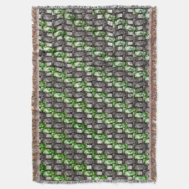 長方形の彫刻と染色された灰色の緑 スローブランケット