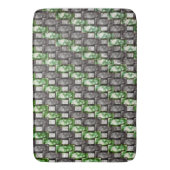 長方形の彫刻と染色された灰色の緑 バスマット (正面縦)