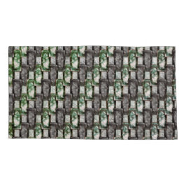 長方形の彫刻と染色された灰色の緑 枕カバー