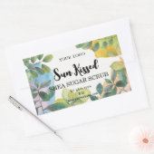 長方形の植物性緑葉ラベル 長方形シール (封筒)