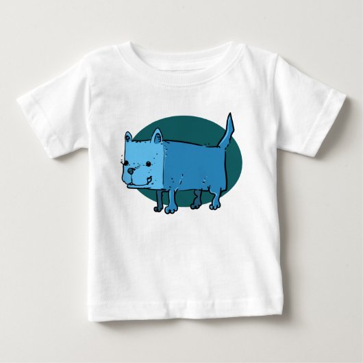 長方形の犬のおもしろい漫画 ベビーTシャツ (正面)