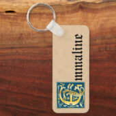 長方形の神話の生き物の装飾の大文字E キーホルダー (正面)