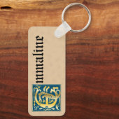 長方形の神話の生き物の装飾の大文字E キーホルダー (裏面)