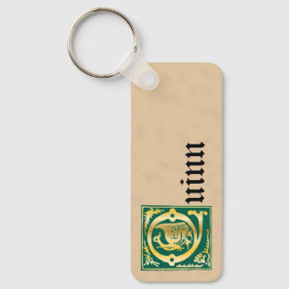 長方形の神話の生き物の装飾の大文字Q キーホルダー