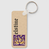 長方形の神話の生き物の装飾の首都C キーホルダー (裏面)