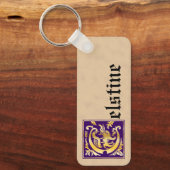 長方形の神話の生き物の装飾の首都C キーホルダー (正面)