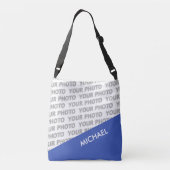 長方形の色のみ – 青+アイディア クロスボディバッグ (裏面)