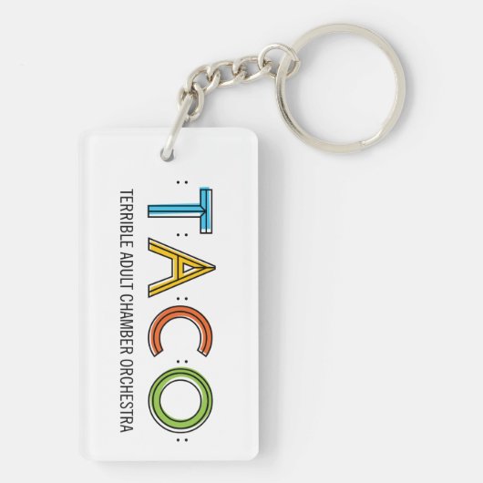 長方形の(両面の)タコスKeychain キーホルダー (裏面)