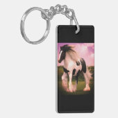 長方形の(両面の)馬Keychain キーホルダー (正面左)