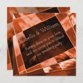 長方形や傾斜した不規則な形、ベージュとゴールド 招待状 (正面/裏面)