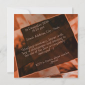 長方形や傾斜した不規則な形、ベージュとゴールド 招待状 (裏面)