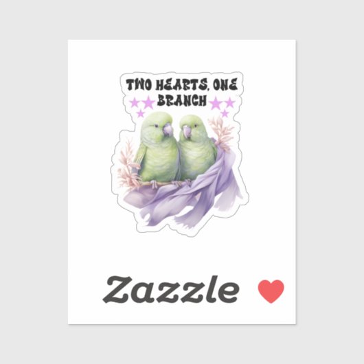 長方形オウムのステッカー シール (シート)