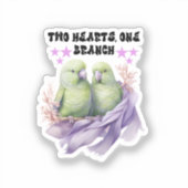 長方形オウムのステッカー シール (正面)